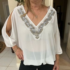 XOXO White 2/3 sleeve blouse